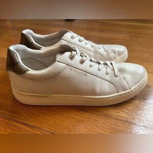Coach Cream Lace-Up Sneakers